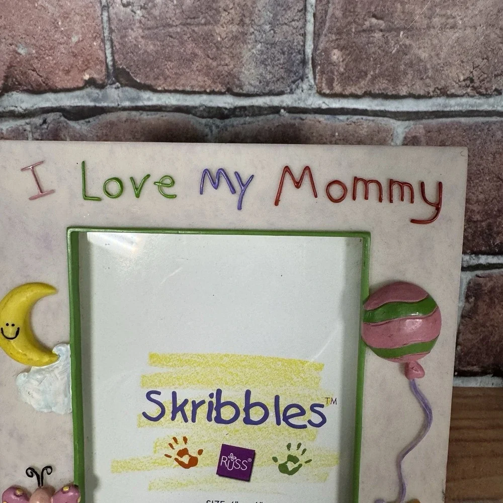 ''I Love My Mommy'' Skribbles RUSS Picture Photo Frame Ceramic Holds 4 x‎ 6